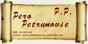 Pero Petrunović vizit kartica